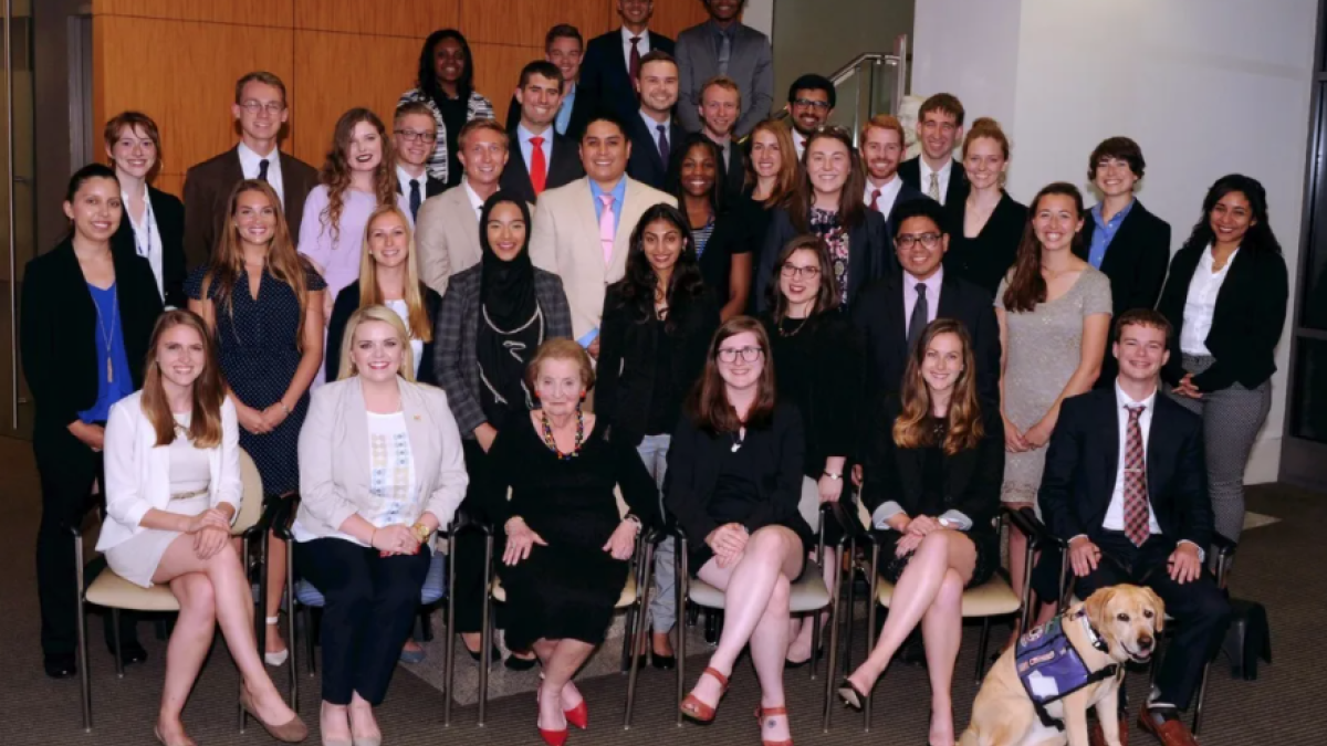 Group of Truman Scholars with Madeleine Albright